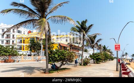 The Promenade In Daytime Pondicherry India Stock Photo