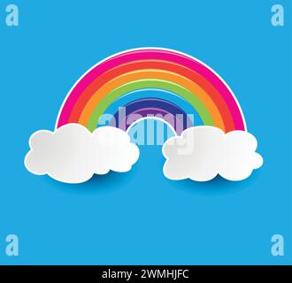 symbol of rainbow and clouds in the sky vector illustration Stock ...