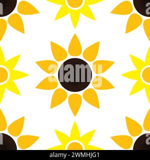vector sunflower seamless pattern Stock Vector