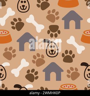 vector seamless dog pattern Stock Vector