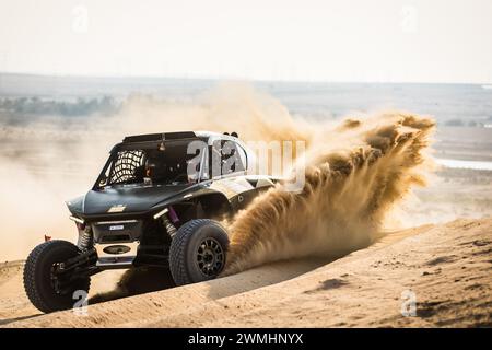 Al Dhannah, Emirats Arabes Unis. 26th Feb, 2024. 312 KLAASSEN Puck (NLD), SANZ Augusto (ARG), Taurus B.V., Taurus T3 MAX, action during the Prologue of the 2024 Abu Dhabi Desert Challenge, on February 26, 2024 in Al Dhannah, United Arab Emirates - Photo Bastien Roux/DPPI Credit: DPPI Media/Alamy Live News Stock Photo