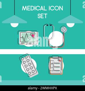 Set of medical icons Vector Stock Vector