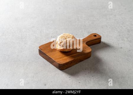 Chocolate dacquoise, chocolate, dacquoise, cheese, walnuts, salt, salt, caramel, snacks Stock Photo