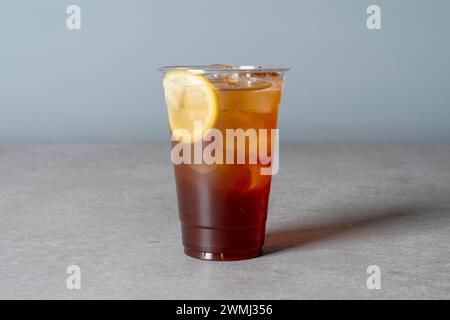 Injeolmi, crople, croissant, waffle, churros, condensed milk, chocolate, latte, matcha, Jeju, peach, iced tea, cafe Stock Photo