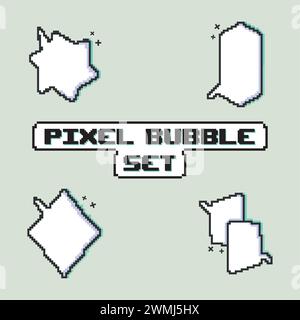 Pixelated comic bubble chats Set Vector Stock Vector