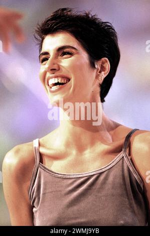 Milan Italy 15/07/1998: Giorgia, Italian singer, during the television show “Super 1998” Stock Photo