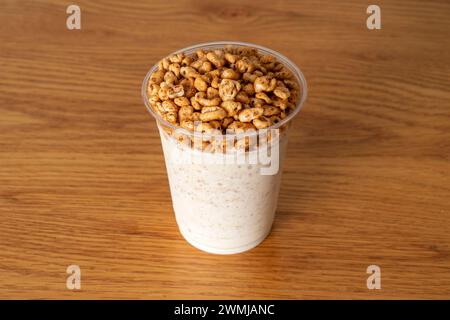 Strawberry latte, Jolly Pong shake, scones, cookies, coffee Stock Photo