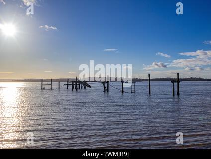 Glorious Sunshine over Poole Bay Stock Photo