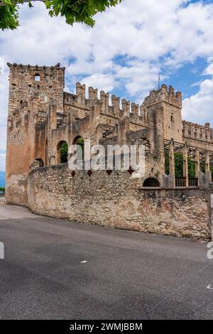 View of Scaliger Castle near Torri del Benaco in Italy. Stock Photo