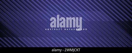 Dark violet abstract modern background with blue stripes. Futuristic technology concept banner design. Vector illustration horizontal corporate wide Stock Vector