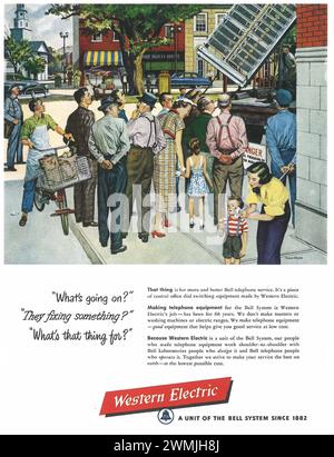 1950 Western Electric Print Ad Stock Photo