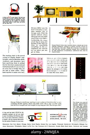 1956 Herman Miller furniture ad Stock Photo