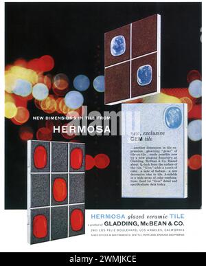 1959 Gladding, McBean & Co.'s Hermosa Glazed Ceramic Tile Print Ad Stock Photo