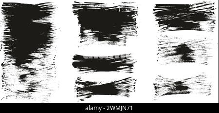 Hand Drawn Flat Fan Brush Thin Long Background High Detail Abstract Vector Background MEGA Set Stock Vector