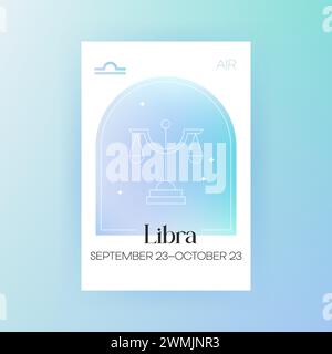 Horoscope Air Libra Zodiac Stock Vector