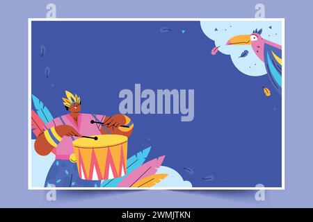 flat brazilian carnival background design vector illustration Stock Vector