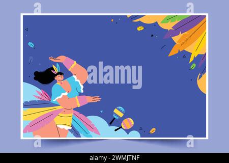 flat brazilian carnival background design vector illustration Stock Vector