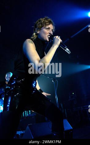 Milan Italy 26/11/2003 : Irene Grandi, Italian singer,during a live concert at the Alcatraz Stock Photo