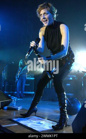 Milan Italy 26/11/2003 : Irene Grandi, Italian singer,during a live concert at the Alcatraz Stock Photo