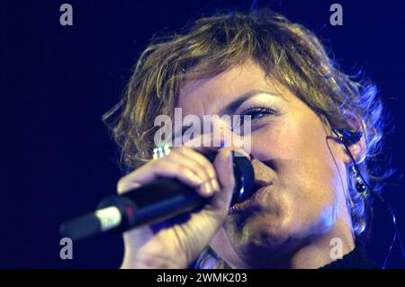 Milan Italy 26/11/2003 : Irene Grandi, Italian singer,during a live concert at the Alcatraz Stock Photo