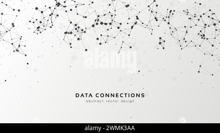 Abstract mesh vector background. Futuristic technology style card. Lines, point, planes in 3d space. Stock Vector