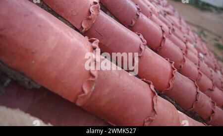 ROOF TILES PATTERN, MOROCCAN TILES Stock Photo