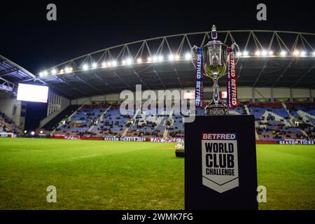 Wigan, England - 24th February 2024 -   Trophy. Rugby League Betfred World Club Challenge, Wigan Warriors vs Penrith Panthers at DW Stadium, Wigan, UK  Dean Williams Stock Photo