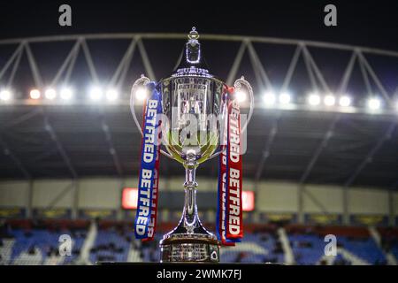 Wigan, England - 24th February 2024 -   Trophy. Rugby League Betfred World Club Challenge, Wigan Warriors vs Penrith Panthers at DW Stadium, Wigan, UK  Dean Williams Stock Photo