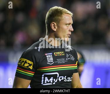 Wigan, England - 24th February 2024 -   Rugby League Betfred World Club Challenge, Wigan Warriors vs Penrith Panthers at DW Stadium, Wigan, UK  Dean Williams Stock Photo