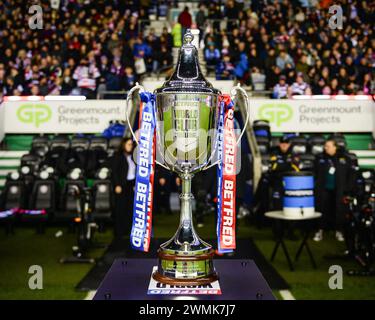 Wigan, England - 24th February 2024 -  Trophy.  Rugby League Betfred World Club Challenge, Wigan Warriors vs Penrith Panthers at DW Stadium, Wigan, UK  Dean Williams Stock Photo