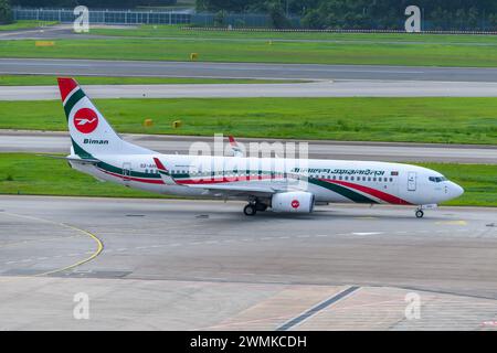 Biman Bangladesh Airlines Boeing 737 aircraft taxiing. Airplane 737-800 of Biman Airline, know as Biman Bangladesh. Stock Photo