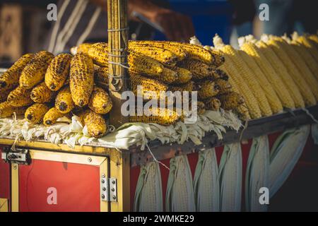 Corn street vendor in Eminonu Square in Eminonu, Istanbul, Turkey; Istanbul, Turkey Stock Photo