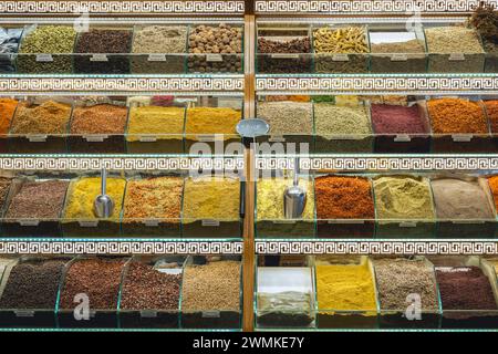 Spice shop at Arasta Bazaar in Istanbul; Istanbul, Turkey Stock Photo