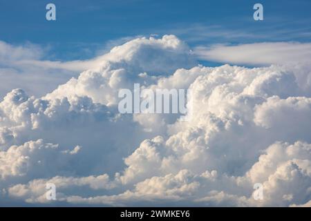 Large storm clouds forming on the horizon on a warm summer evening; Edmonton, Alberta, Canada Stock Photo
