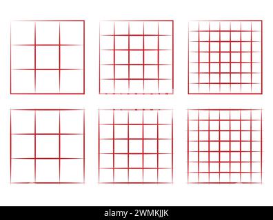 Horizontal grid lines in graph style, grid shapes vector design. Stock Vector