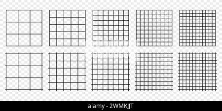 Horizontal grid lines in graph style, grid shapes vector design. Stock Vector