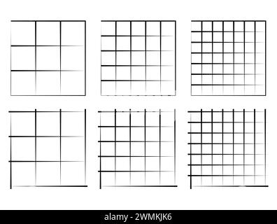 Horizontal grid lines in graph style, grid shapes vector design. Stock Vector