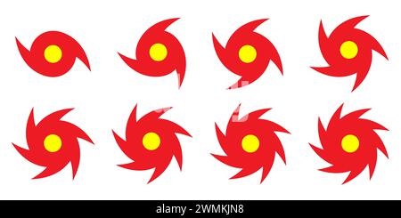 Hurricane, whirlwind, tornado, signs, symbols vector. Stock Vector