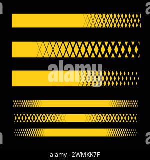Racing yellow sport rhomb decals Stock Vector