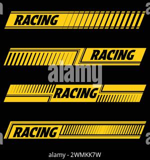 Racing yellow sport decals Stock Vector