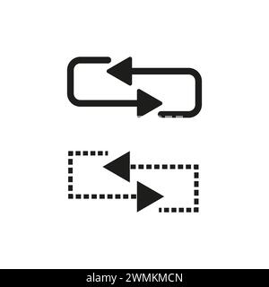 Reversible process arrows. Data exchange symbol. Vector illustration. EPS 10. Stock Vector