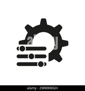 Data automation gear icon. Cloud computing technology. Vector illustration. EPS 10. Stock Vector