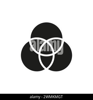 Interlocking circles design. Unity and connection concept. Simple, abstract. Vector illustration. EPS 10. Stock Vector