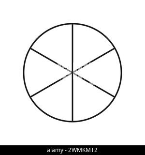 Geometric circle division. Equal segments design. Simple, balanced. Vector illustration. EPS 10. Stock Vector