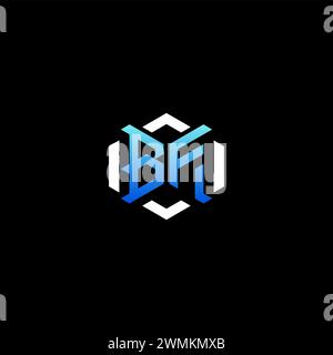 BF initial gaming concept ideas for esport team, twitch, streamer and gamer Stock Vector