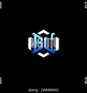 BL initial gaming concept ideas for esport team, twitch, streamer and gamer Stock Vector