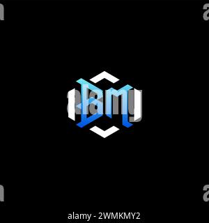 BM initial gaming concept ideas for esport team, twitch, streamer and gamer Stock Vector