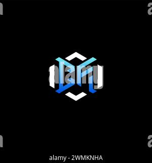 CF initial gaming concept ideas for esport team, twitch, streamer and gamer Stock Vector