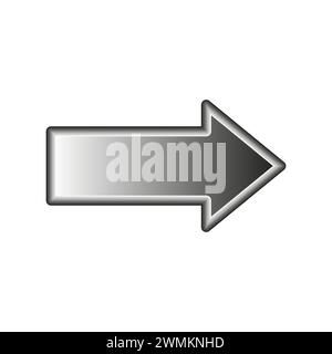 Silver arrow icon. Direction right. Sleek design. Vector illustration. EPS 10. Stock Vector