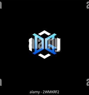 DG initial gaming concept ideas for esport team, twitch, streamer and gamer Stock Vector